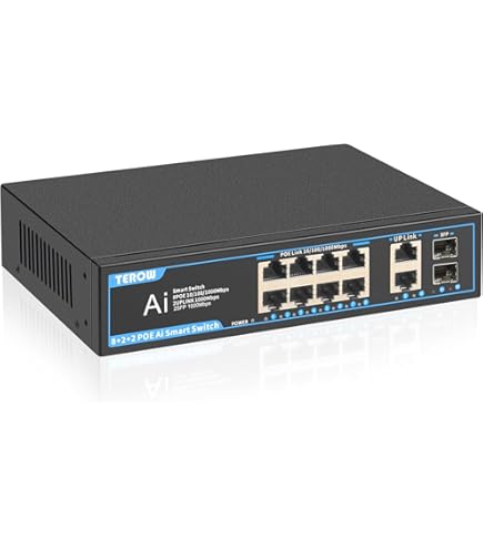 Amazon.com: 2025 Full Gigabit PoE Switch with 8 POE+ Port, 2